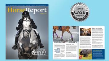 Horse Report magazine. Circle of Excellence Awards Program Silver CASE winner logo.