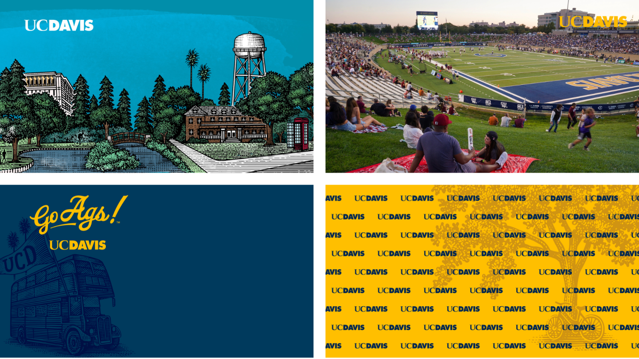 UC Davis branded zoom backgrounds